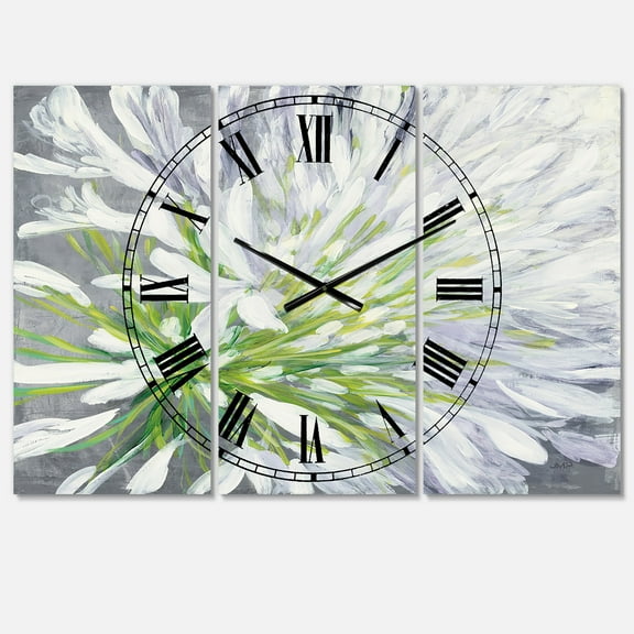 Designart 'Flower Cleome Splash II' Traditional Wall Clock