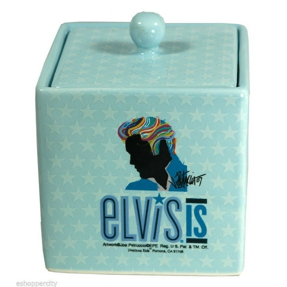 Elvis Presley Ceramic Cotton Ball & Swab Holder New Rock Star Bathroom
