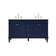 thumbnail image 3 of Elegant Decor Bennett 60" Aluminum MDF Double Bathroom Vanity in Blue, 3 of 8