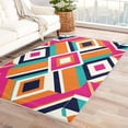 thumbnail image 2 of Modern Trellis Area Rugs, Colorful Geometric Rugs 4x6 Living Room, Carpet Soft Non Slip Washable, Modern Geometric Carpets for Bedroom, with Non Slip Backing Washable Fluffy Super Soft Indoor Rugs, 2 of 7