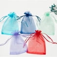 thumbnail image 4 of Bolsa de Organza con cordón para decoración de fiesta, embalaje de joyería, tul, dulces, Navidad, boda, 50%, 4 of 4