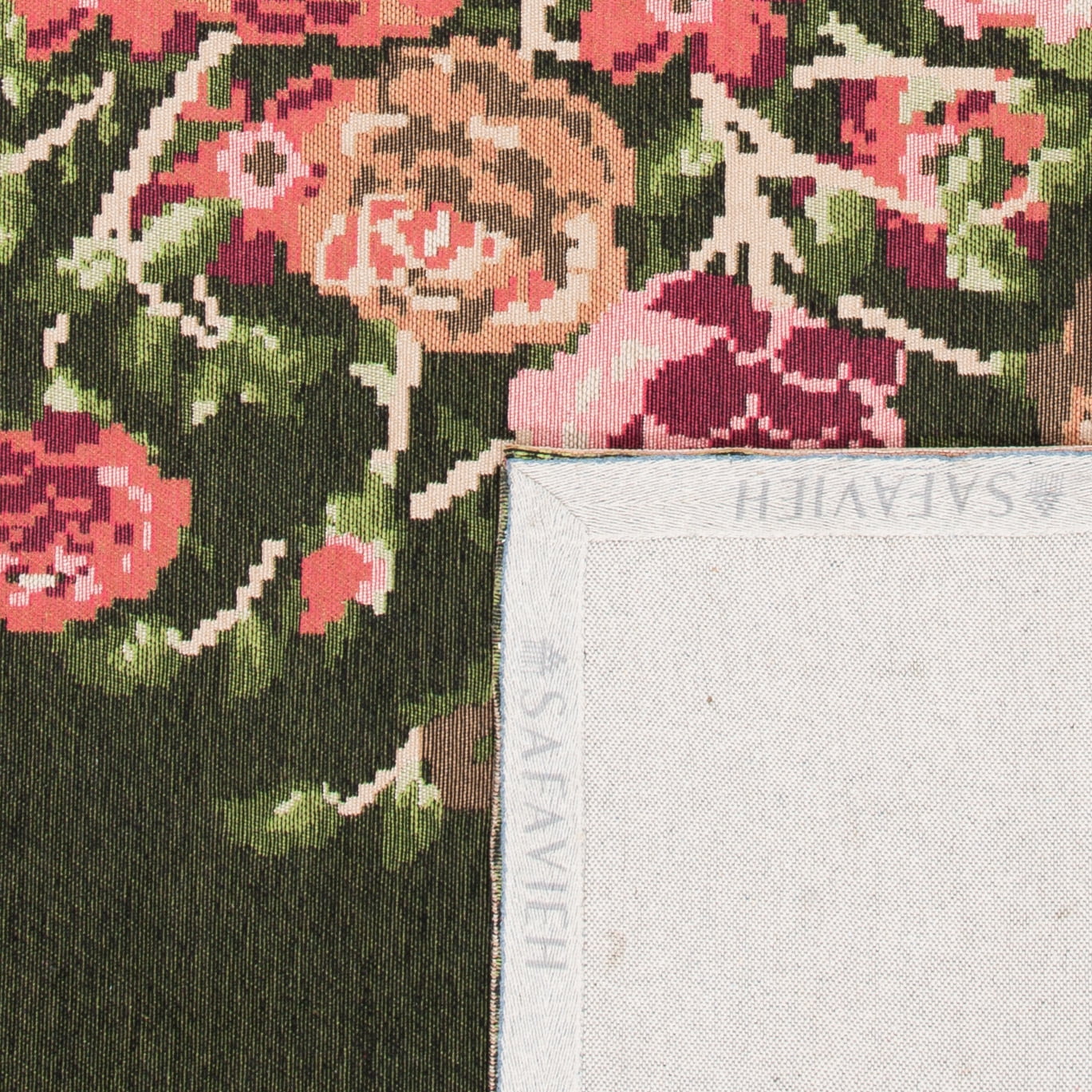 SAFAVIEH Classic Vintage Morven Floral Polyester Runner Rug, Green/Red, 2'3" x 14'