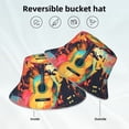 thumbnail image 2 of Fotbe World Map Guitar Illustration Sombrero Tipo Pescador con Estampado – Sombrero de Sol de Algodón de Moda para Playa, Golf, Pesca, 2 of 6