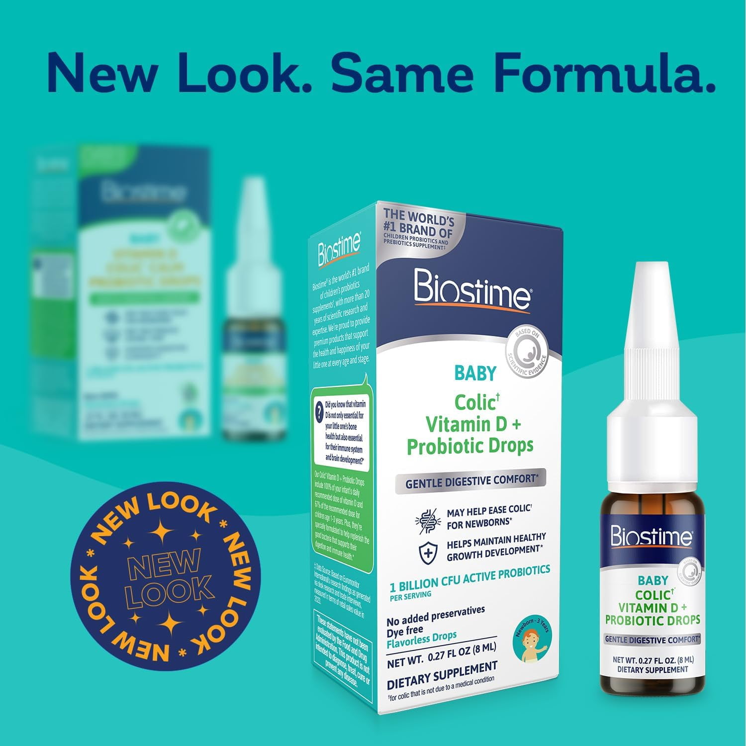 Biostime Baby Vitamin D & Colic Probiotic Drops, May Help Easwe Colic for Newborns, 8ml
