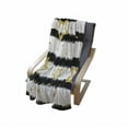 thumbnail image 4 of Star Soft Flannel Fleece Blanket, Stars and Dots with Digital Effect on Striped Pattern Celebration Theme Party, Cozy Plush for Indoor and Outdoor Use, 70" x 90", Black White Yellow, by Ambesonne, 4 of 6