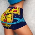 thumbnail image 4 of Fuzoiu PLANETA EN FORMA DE PIZZA Print Women's Workout Shorts,Workout Biker Shorts Women,Exercise Fitness Shorts,Scrunch Short, Athletic Shorts for Gym Yoga Running Sport Active-Medium, 4 of 8