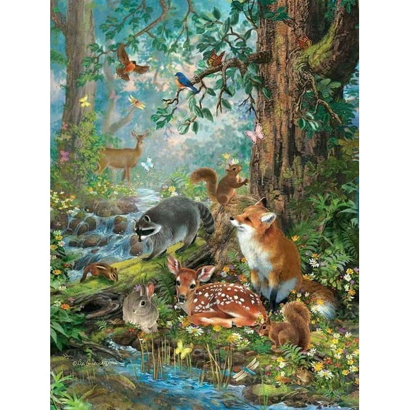 5D Diamond Painting Kits for Adults Animals- DIY Diamond Art Paint with Diamonds Forest Round Full Drill Diamond Dots Painting for Adults Beginners Painting by Diamond Gem Art Pictures Art Wall Decor