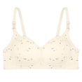 thumbnail image 4 of ALLLIST Unlined Women Bras Full Coverage No Underwire Training Floral Beige Cozy Bralette for Women Size S-XL, 4 of 5