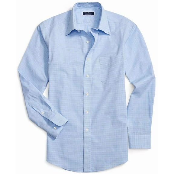 Club Room Mens Regular Fit Mini Gingham Dress Shirt in Lt Blue-17 36/37