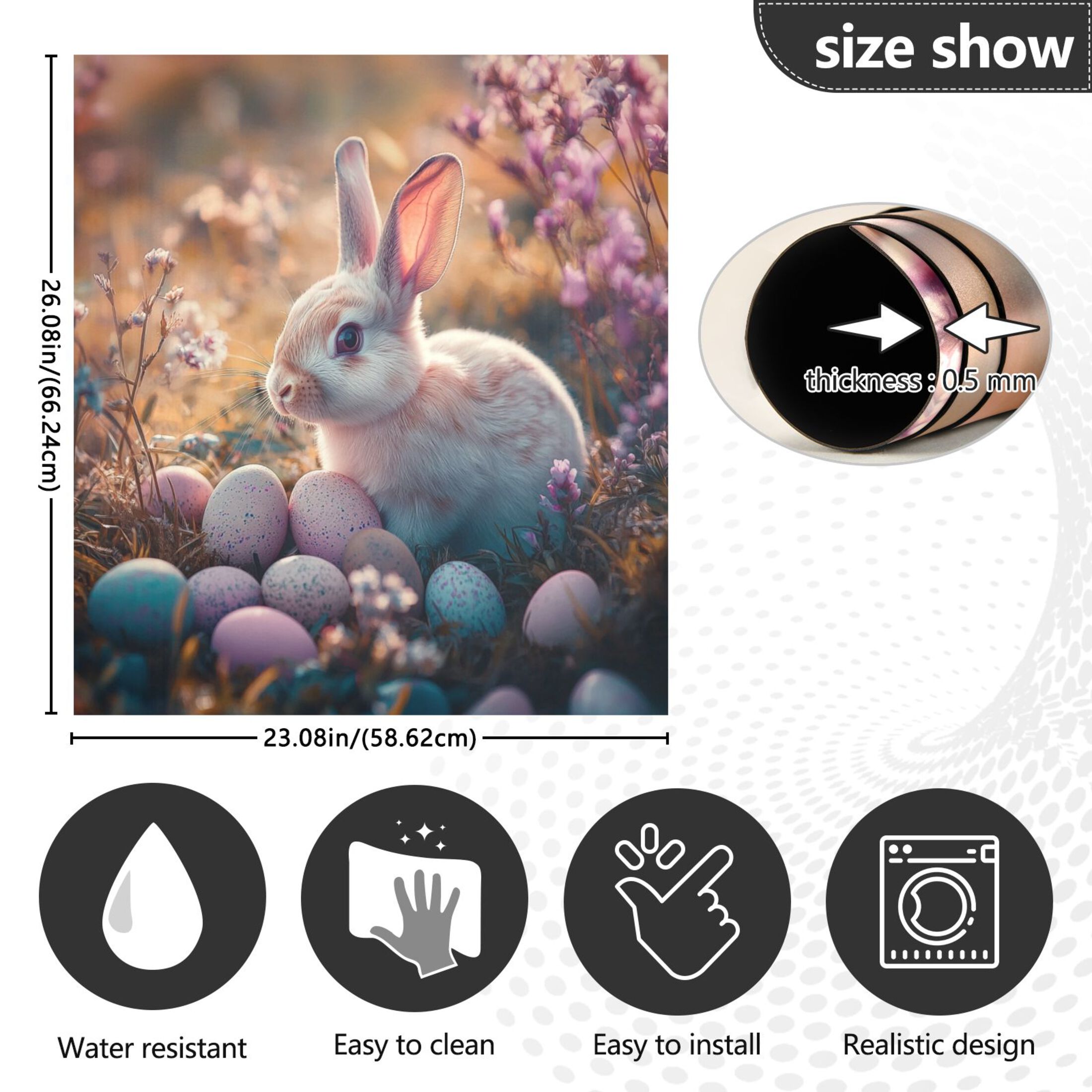 Dishwasher Magnetic Sticker 23x26 Inch Refrigerator Magnetic Sticker Washing Machine Magnetic Sticker Kitchen Panel Magnetic Sticker Home Decor Super Cool Easter Bunny