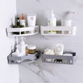 thumbnail image 3 of Cozeii Bathroom Shelf, Adhesive Shower Caddy, No Drill Wall Mounted Storage Organizer for Shampoo, Soap, Towels, Bathroom, Everyday Bathroom Use, 10.24 Inch, White, 3 of 5