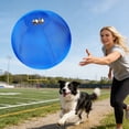 thumbnail image 5 of VMWMSSR Dog Herding Ball with Bells, 17.72in Inflatable Heavy Duty Ball, Interactive Outdoor Toy For Large Dogs, Horses & Herding Breeds(Blue-17.72inch), 5 of 8