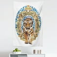 thumbnail image 1 of Tiger Tapestry, Large Cat Crossing from Vintage Frame Japanese Design Exotic Adventure, Fabric Wall Hanging Decor for Bedroom Living Room Dorm, 5 Sizes, Royal Blue Pale Brown, by Ambesonne, 1 of 1