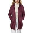 thumbnail image 2 of Ayolanni Hooded Womens Coats and Jackets Clearance Red Zip Up Puffer Solid Long Sleeve Coats Girl Jackets, 2 of 5