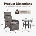 thumbnail image 2 of Gymojoy 3-Piece Patio Rattan Chaise Lounge Chair Set Outdoor Wicker Chaise Recliner with Side table, Adjustable Backrest and Cushion, 2 of 11