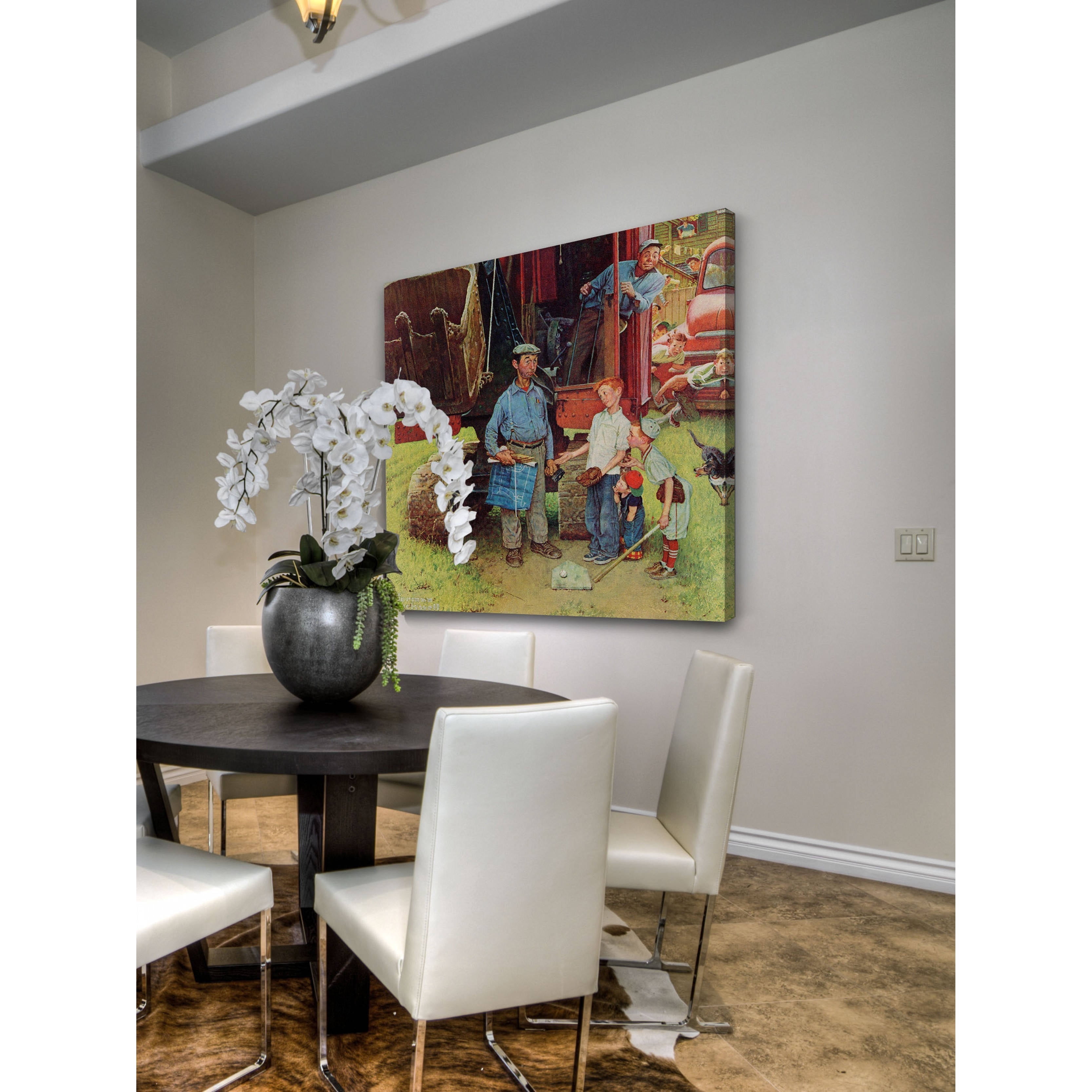 Marmont Hill Construction Crew by Norman Rockwell Painting Print on Canvas