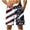 Blue, variant on Mens USA Flag Board Shorts Elastic Waist Drawstring Quick Dry Swimwear Lightweight Casual Patriotic Printed Beach Shorts with Pockets Beige M