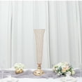thumbnail image 3 of Balsa Circle 2 Gold Metal 28" Crystal Beaded Metal Trumpet Vases Centerpieces Party Events Decorations Supplies, 3 of 8
