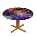 thumbnail image 3 of PIKWEEK Round Fitted Tablecloth Galaxy Star Round Table Cloth with Elastic Edged Space Planet Waterproof Wipeable Table Cover, 3 of 7