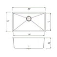 thumbnail image 2 of Blue Ocean 32" 16 Gauge Stainless Steel Undermount Kitchen Sink with FREE Grid and Strainer (KSR105), 2 of 9