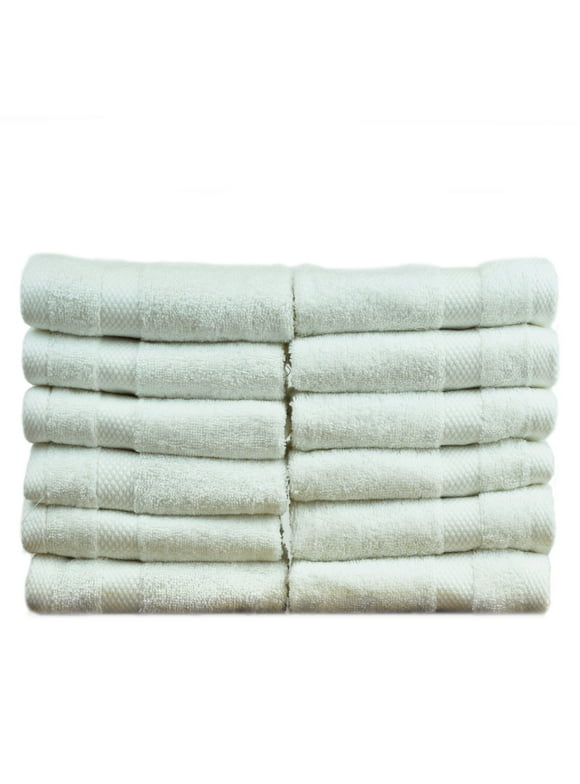 BC BARE COTTON Luxury Hotel & Spa Towel Turkish Cotton Bath Towels - White - Honeycomb (Wash Cloths - Set of 6, White)