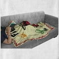 thumbnail image 6 of Fiesta Soft Flannel Fleece Throw Blanket, Mexican Party with Maracas Dancing Red Pepper Wearing a Sombrero and Guitar, Cozy Plush for Indoor and Outdoor Use, 50" x 70", Multicolor, by Ambesonne, 6 of 6