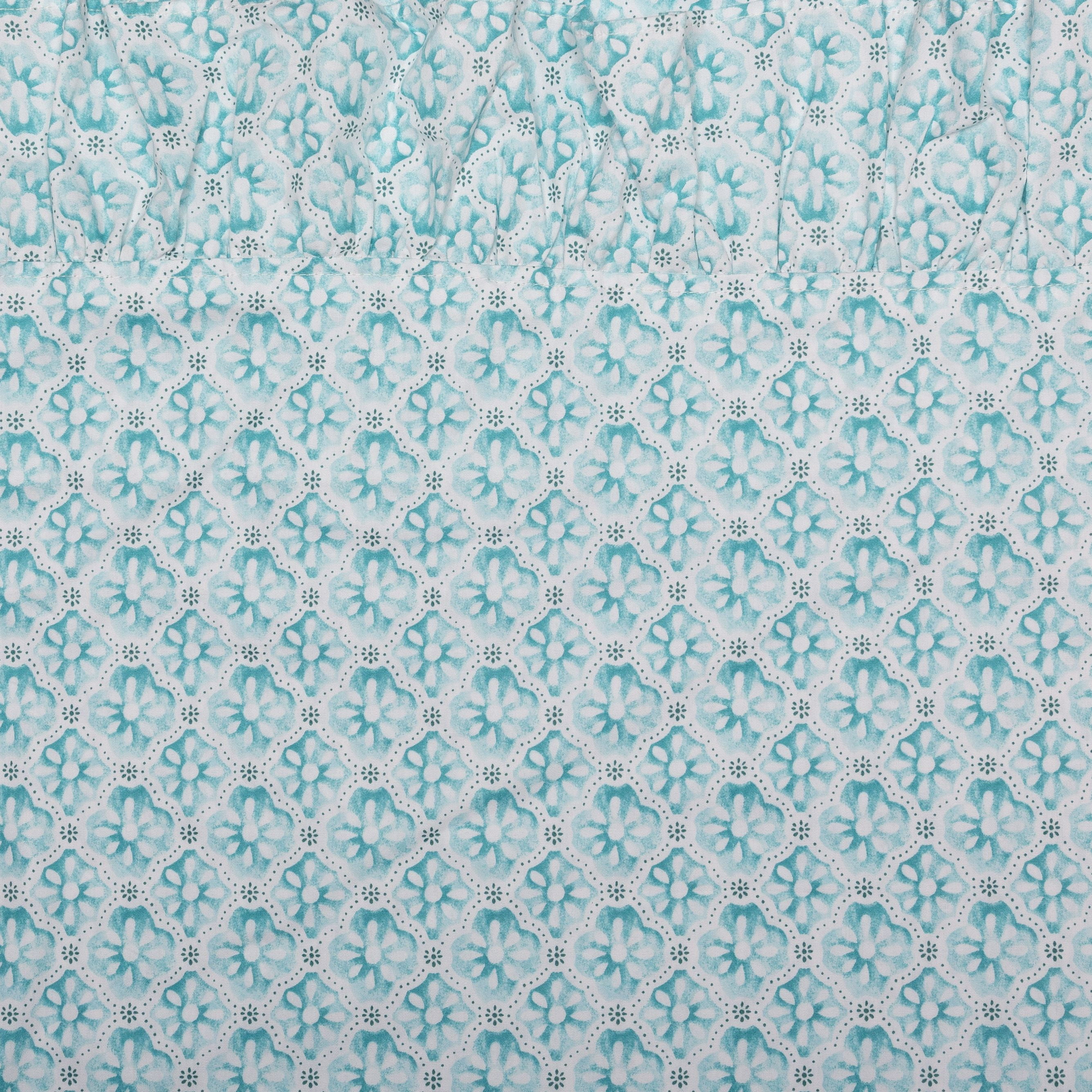 The Pioneer Woman 4-Piece 300 Thread Count Blue Printed Cotton Bed Sheet Set, King