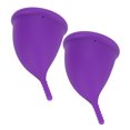 thumbnail image 1 of Copa Menstrual De Silicona ANGGREK 2 x Copas Menstruales Moradas + Bolsa, 1 of 8
