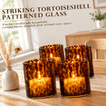 Tortoise Shell Candle Holders Set Of 4 Glassar Holder Leopard Print ...