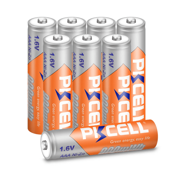 PKCELL Rechargeable AAA Batteries Ni-Zn 900 mWh 1,6 V Double A Pile pour Appareil Photo Lampe de Poche Jouet Électrique 8 Pcs
