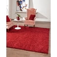 thumbnail image 2 of Unique Loom 3126273 8 ft. 2 in. x 8 ft. 2 in. Solid Shag Square Rug, Cherry Red, 2 of 10