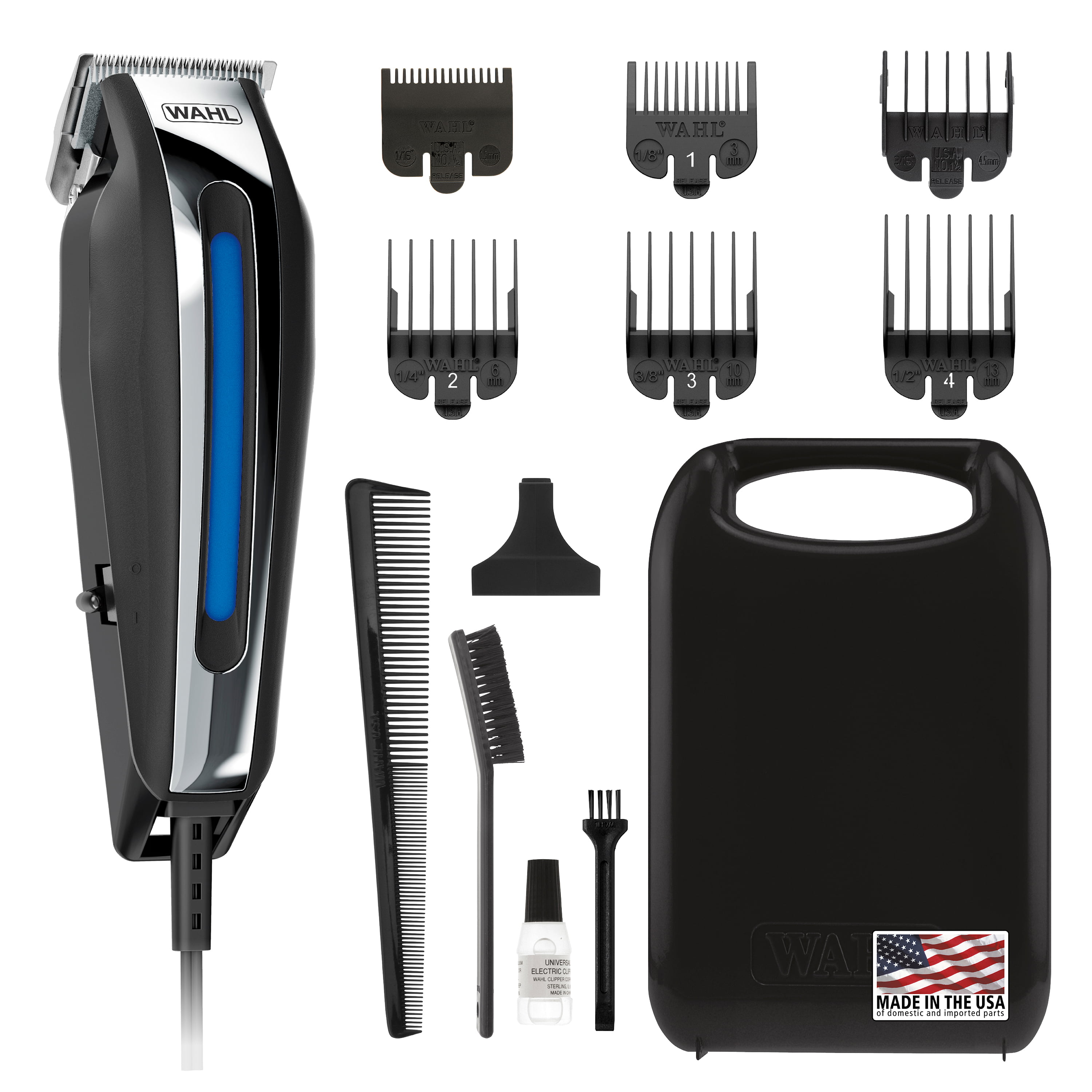Wahl Clipper Close Cut Pro 13 Piece Ultra-Close Haircutting Kit - Fades,  outlining and skin close shaving. Model 79111-1701