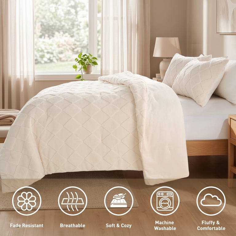 Regency Heights 2-Piece Twin/Twin-XL Diamond Jacquard Comforter Set, Ivory photo 4