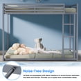 thumbnail image 3 of Kumix Bunk Bed Full over Full, Low Bunk Bed with Guardrails and Built-in Ladder, Metal Bunk Bed for Teens Adults, Full Bunk Beds Frame for Bedroom, Noise Free, Easy Assembly, Silver, 3 of 7