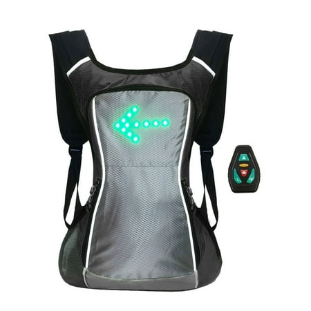 

LED Turn Signal Bike Pack Accessory LED Glowing Reflective Backpack Reflective Bag Pack for Outdoor Safety Night Bicycle Bike Riding Running