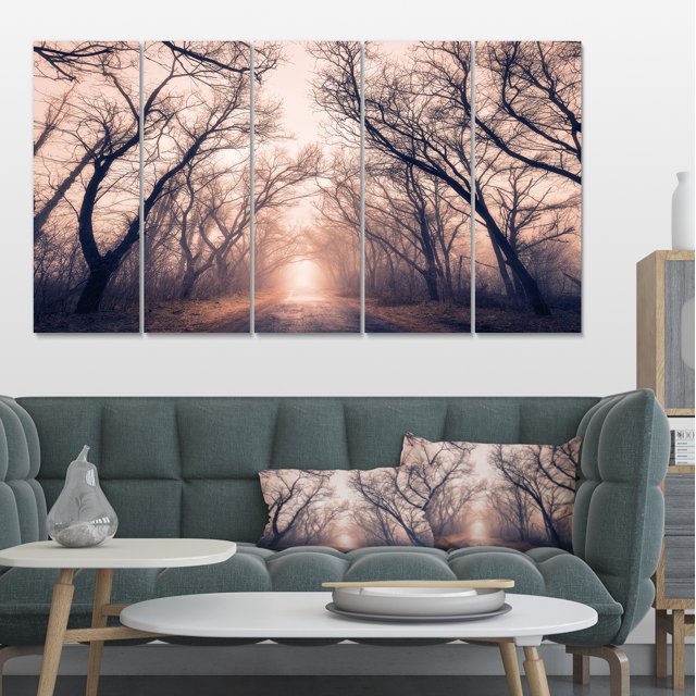 Road Through Mystical Dark Forest - Landscape Photography Canvas Print