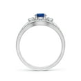 thumbnail image 2 of ANGARA Natural Sapphire and Diamond Three Stone Bridal Set in 14K White Gold for Women (Size-5mm) | September Birthstone, Birthday, Anniversary, Jewelry Gift for Women | Natural Blue Sapphire Ring, 2 of 8