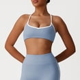 thumbnail image 4 of EaskTriop Women's Spaghetti Strap Sports Bra Padded Crop Tank Top Color-Block Wireless Yoga Workout Gym Fitness Activewear Bralette, 4 of 6