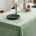thumbnail image 5 of Square Tablecloth Cotton Textured Table Cloth Wrinkle Free Decorative Fabric Farmhouse Table Cover for Dining/Party/Buffet/Wedding, 47 x 47 Inch, Green, 5 of 7