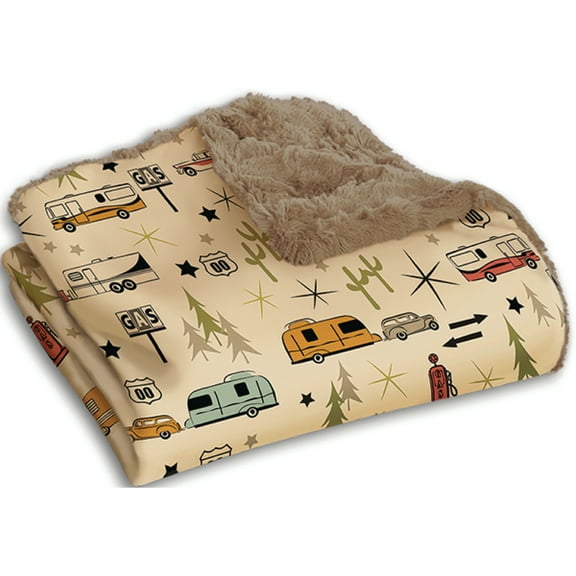 Camp Casual CC-005RTG Road Trip (Grey) Blanket Throw