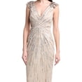 thumbnail image 3 of Adrianna Papell womens  Short Sleeve Embellished Maxi Dress, 10, Grey, 3 of 4