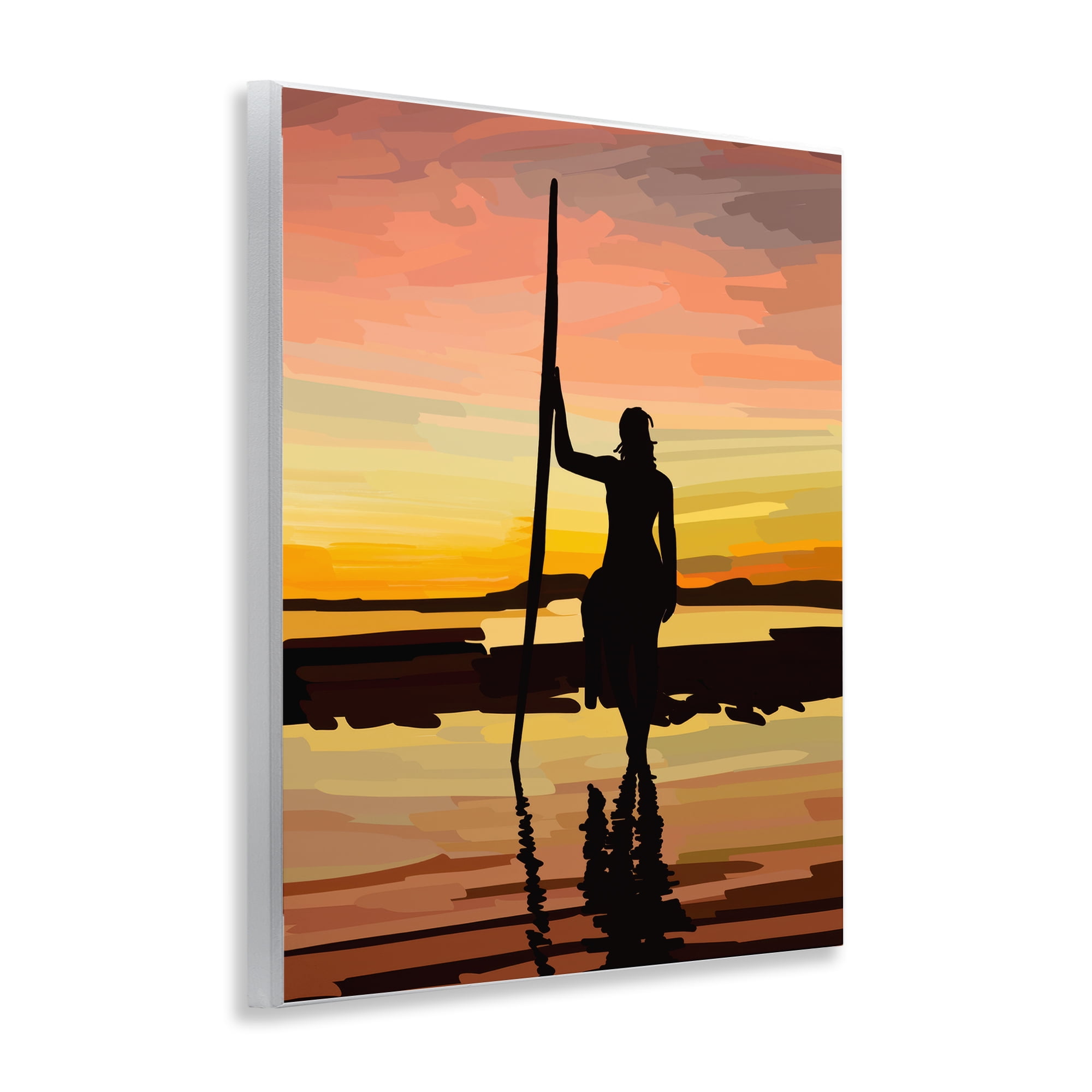 Stupell Industries Sunset Surfer Silhouette Nautical & Beach Painting Unframed Art Print Wall Art, 11 x 14