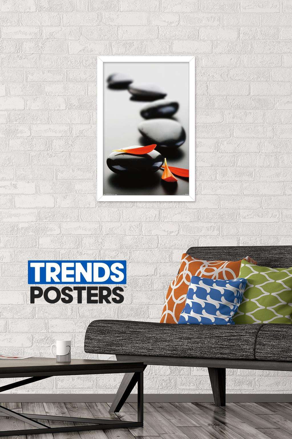 Massage Stones - Red Wall Poster, 14.725" x 22.375", Framed