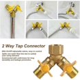 thumbnail image 3 of 2 Way Tap Connector Adapter Hose Splitter To Split 1/2in Brass Taps Garden Watering Accessory, 3 of 4