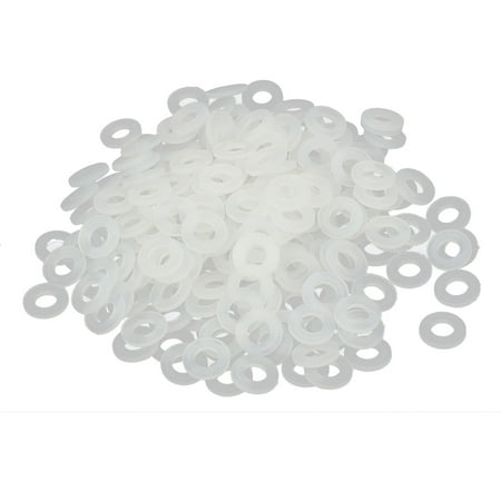 

M4 x 8mm x 1mm Nylon Flat Washers Spacers Gaskets Fastener Off White 300PCS