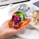 thumbnail image 3 of 2 figuras de calaveras de colores bañadas en cristal de 7 cm, decoración del Día de los Muertos, regalos, cabeza de calavera de cristal, adorno para el hogar, estatua de bruja de Halloween, 3 of 4