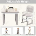 thumbnail image 4 of Kids Desk and Chair Set, Height Adjustable Childrens Study Desk, Graffiti Table for 3-12 Years, Kids Art Table with Side Bookshelf and Storage, Multi-Functional for Bedroom & Study Room(Grey), 4 of 7