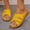 Yellow, variant on Eltusu Women Slide Sandals, Casual Slip On Soft Bottom Open Toe Summer Wedge Shoes White Size 6