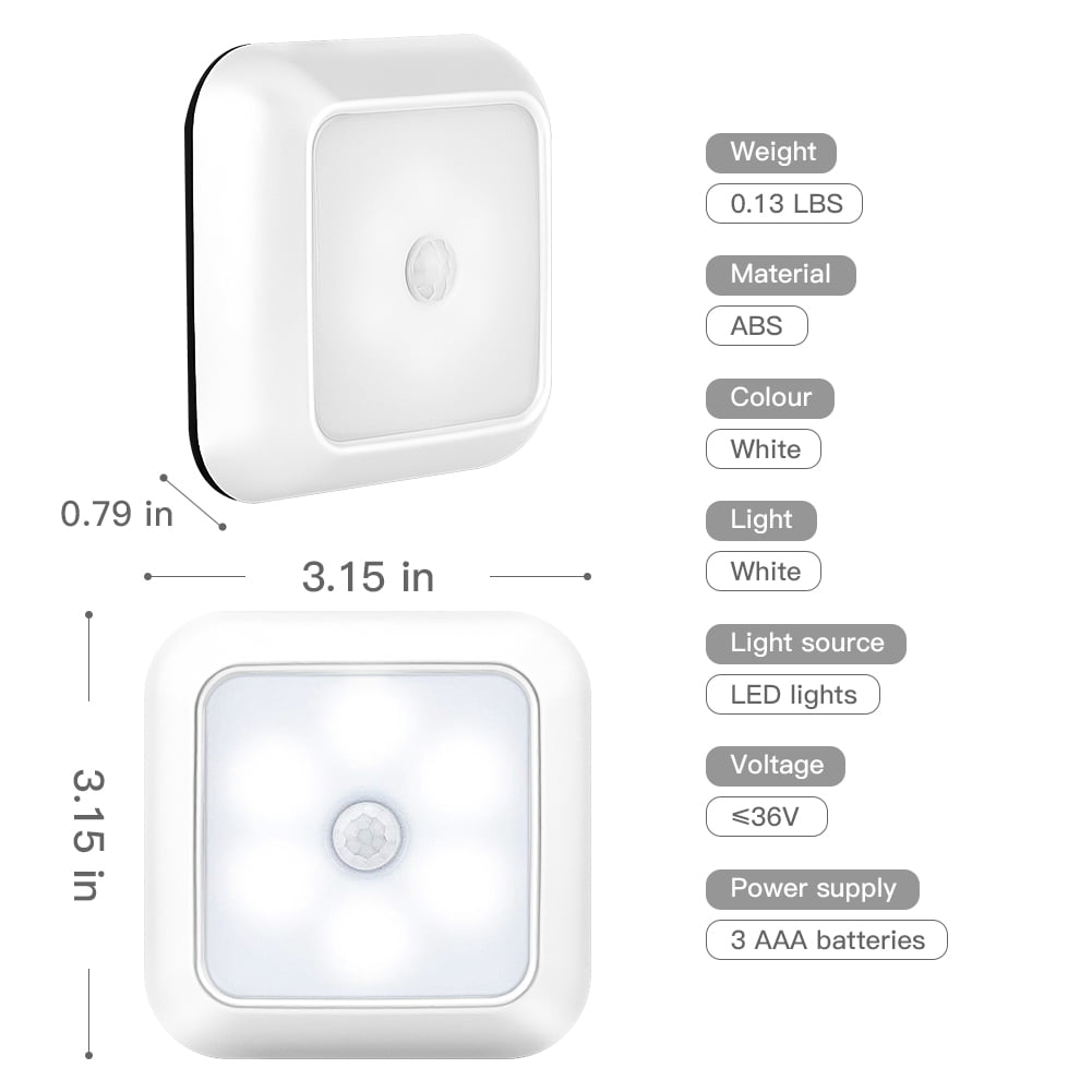 Kepooman 3 PCS Portable Wireless Motion Sensor Light for Bedroom / Hallway / Stairs, White Light, White Kepooman 3 PCS Portable Wireless Motion Sensor Light for Bedroom / Hallway / Stairs, White Light, White