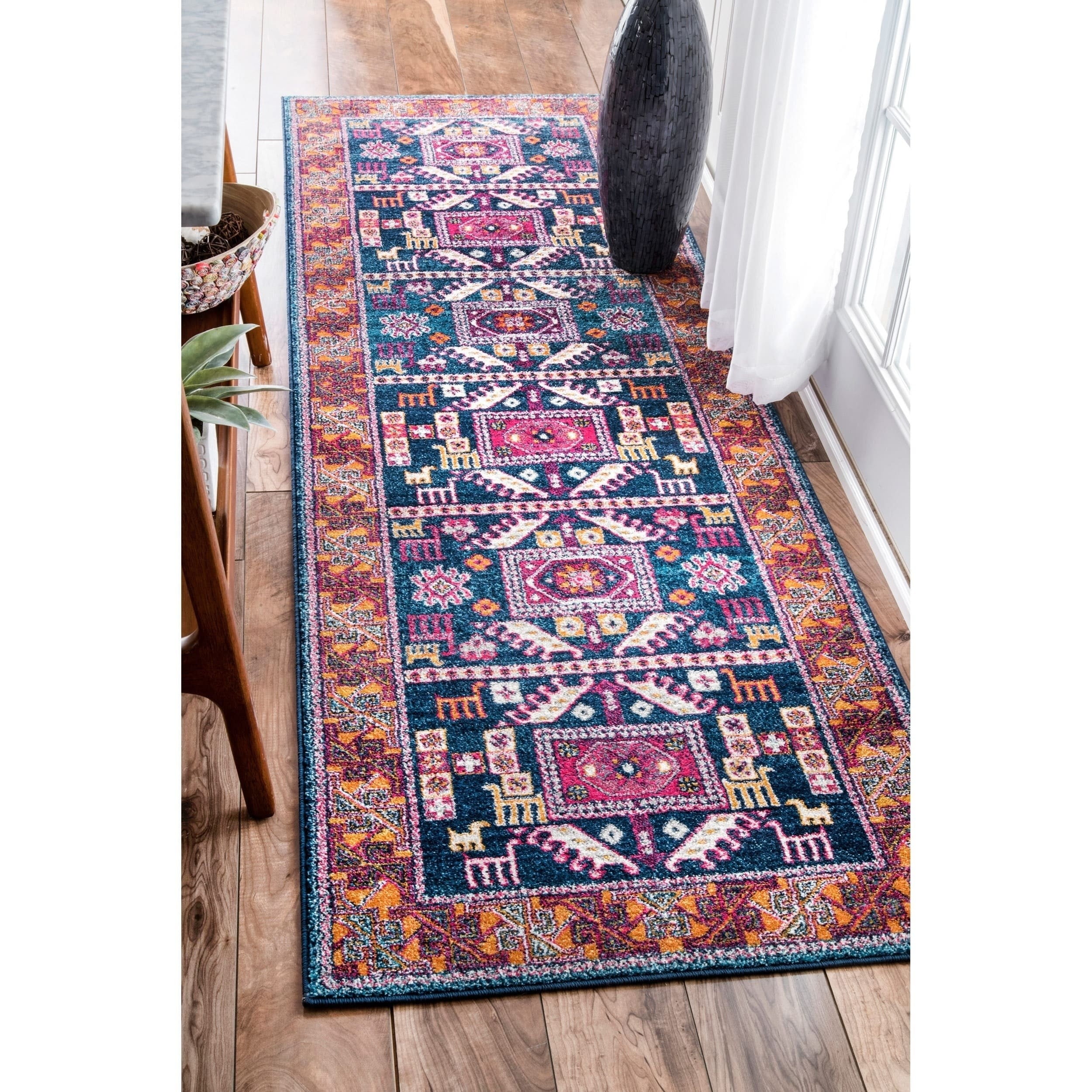Nuloom Navy Southwestern Bohemian Tribal Tale Runner Area Rug 2'8" x